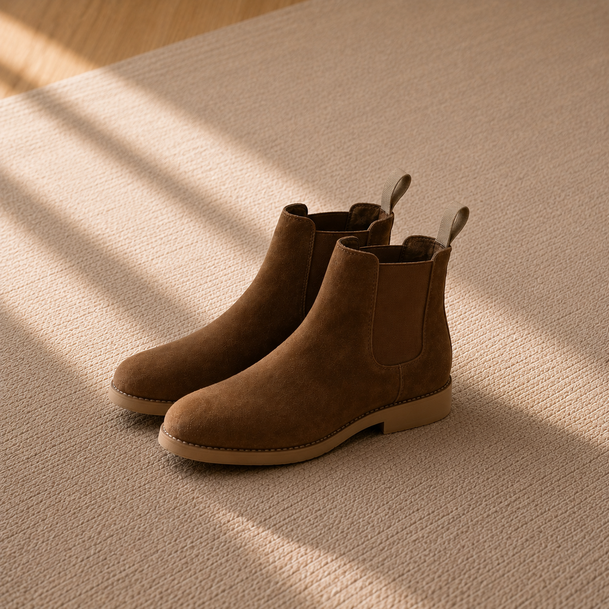 Men's Suede Chelsea Boots with Contrast Sole