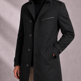 Men's Cotton Trench Coat with Zip Pocket