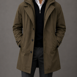 Men's Layered Hooded Longline Coat