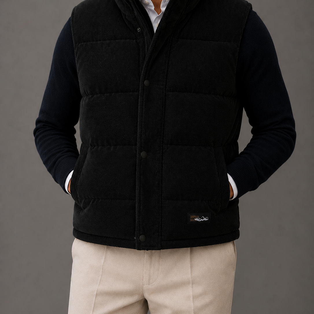 Men's Corduroy Quilted Padded Gilet Vest