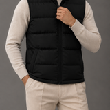 Men's Quilted Down Vest | Stand Collar