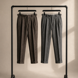 Men's Flannel Button-Tab Trousers with Side Adjuster
