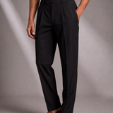Men's Formal Pleated Trousers with Elasticated Waist