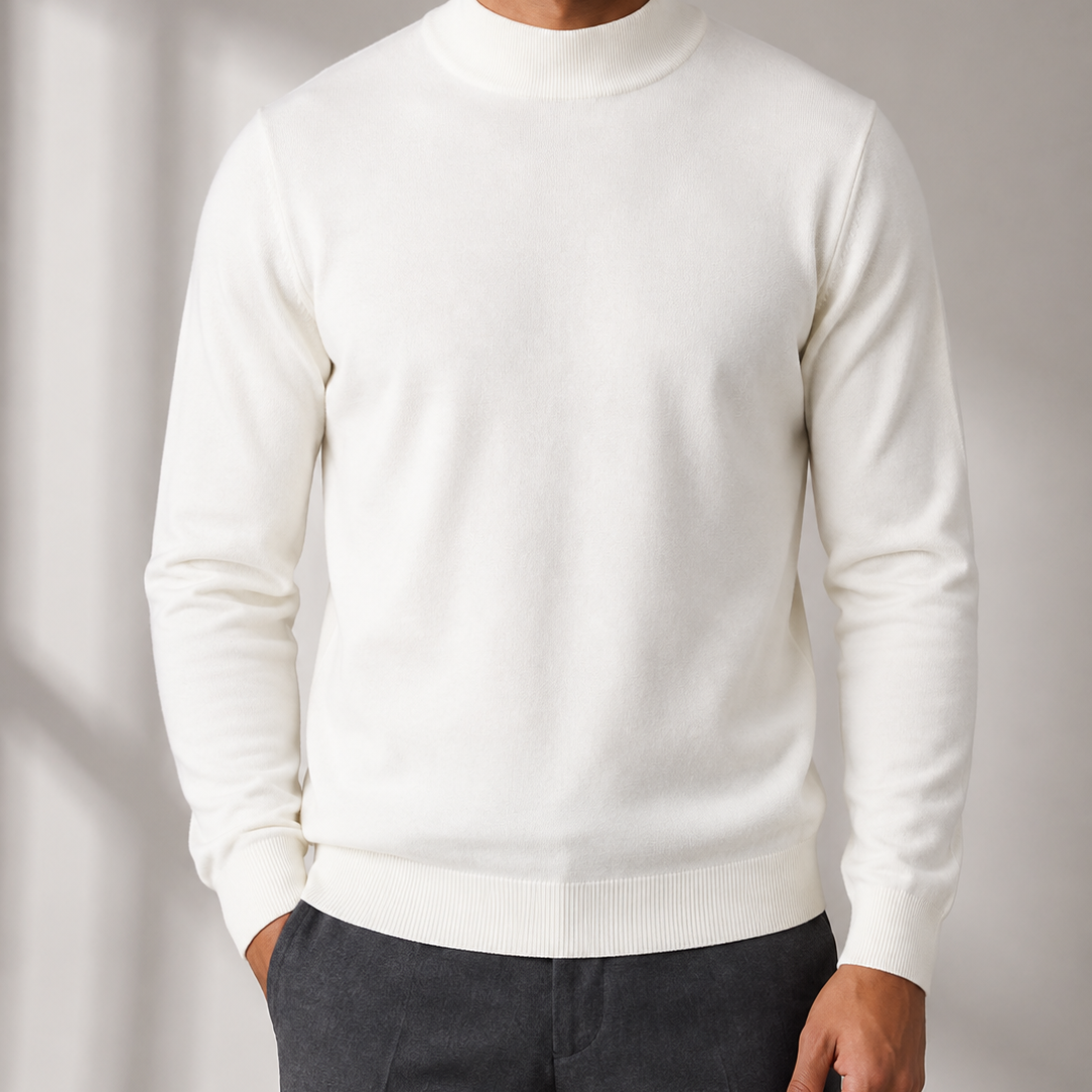 Men's Fine Knit Turtleneck Sweater for Classic fit