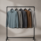 Men's Corduroy Long Sleeve Shirt with Full Button Placket