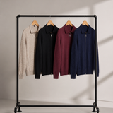 Men's Knitted Full-Zip Cardigan with Collar