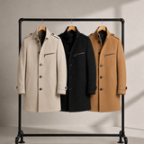 Men's Cotton Trench Coat with Zip Pocket