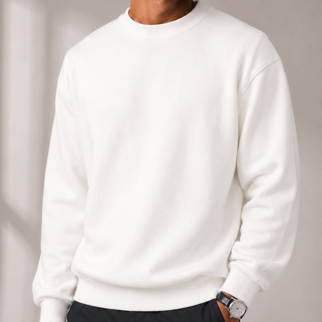 Men's Cotton Crew Neck Sweatshirt for a Relaxed Fit