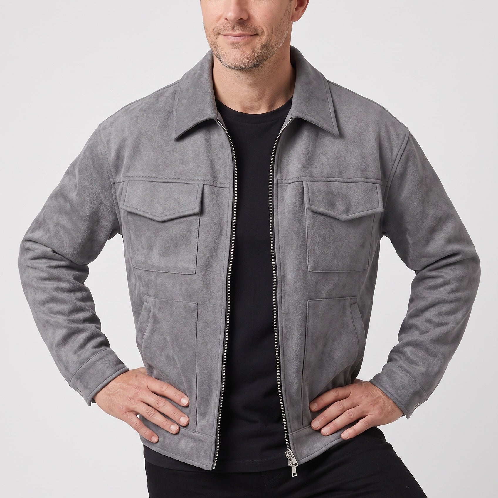 Men's Jacket | Suede-Look Field Four-Pocket