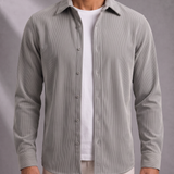 Men's Corduroy Long Sleeve Shirt with Full Button Placket