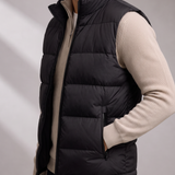 Men's Padded Puffer Gilet with High Collar and Secure Zip Pockets