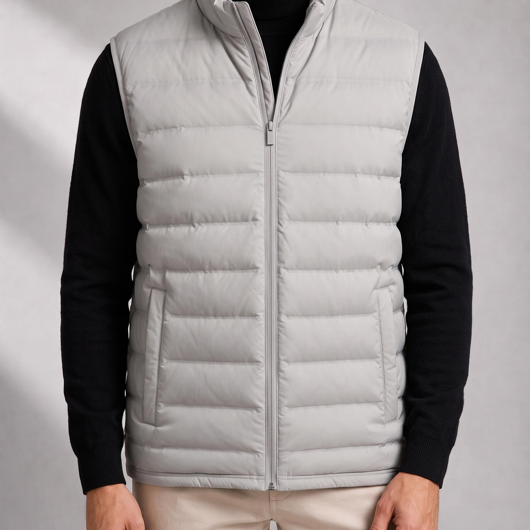 Men's Quilted Puffer Gilet with Stand Collar