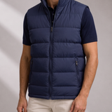 Men's Padded Puffer Gilet with High Collar and Secure Zip Pockets