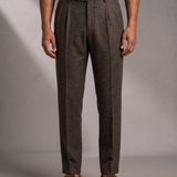 Men's Flannel Button-Tab Trousers with Side Adjuster